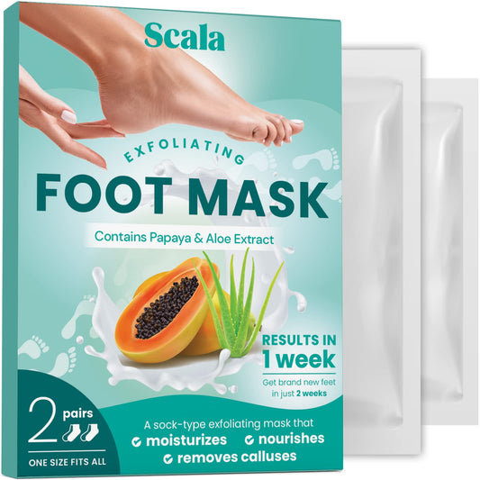 Foot Peel Exfoliating Mask (2 Pairs) for Soft Feet and Exfoliant Gel Peels Away Rough Dry Skin and Callus