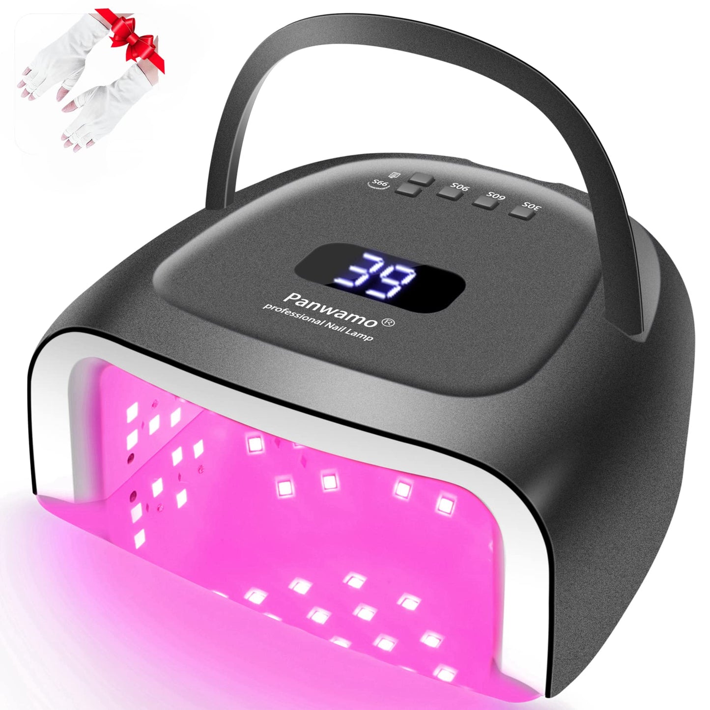 Rechargeable UV Light for Nails, 60w Cordless UV Led Nail Lamp with 42 Red-Light Beads, Automatic Sensor & Portable Nail Dryer, Professional Gel Nail Lights Nail Art Manicure Tools for Gel Polish