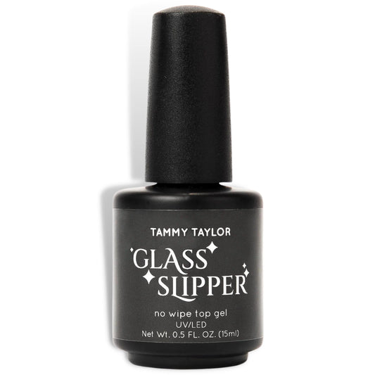 Tammy Taylor Glass Slipper Gel Top Coat | No Wipe, Quick Dry Clear Coat with a Glossy Finish | Professional Non Yellowing + Fast Bond | For Blooming Gel & Acrylic Nail Polish | UV/LED Cure