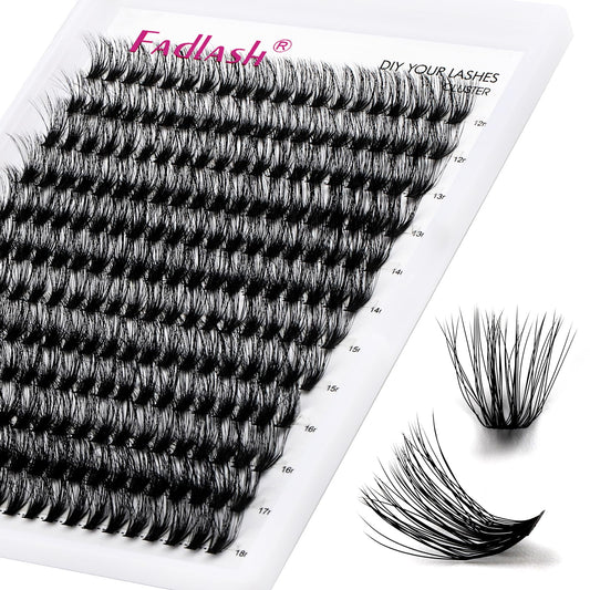 Lash Clusters 240pcs 40D 12-18mm Mixed Tray 3D Effect Volume Individual Lashes Cluster Eyelash Extensions Fluffy Soft D Curl Individual Lashes DIY Lash Extension Kit at Home (40D-0.07-D,12-18mm)