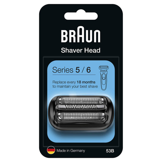 Braun Series 5 Electric Shaver Replacement Head, Easily Attach Compatible Head for New Generation Series 5/6 Shavers, 53B, Black