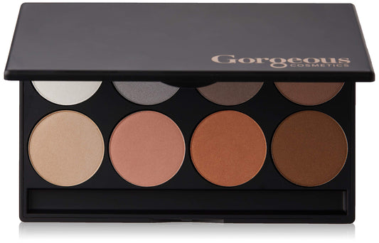 Gorgeous Cosmetics Ever Metallic Eyeshadow Palette, 8 shades, Compact with Mirror