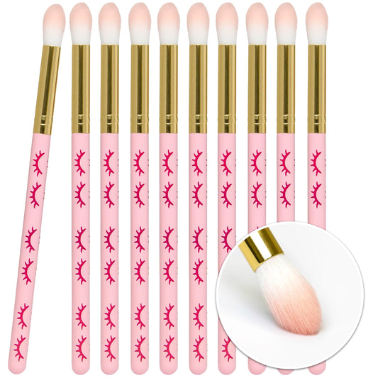LLBA Lash Shampoo Brushes Set, Eyelash Cleansing Brush For Cleansing Eyelash Extension, Soft and Comfortable Facial Makeup Remover Tools (Pink, Pack of 10)