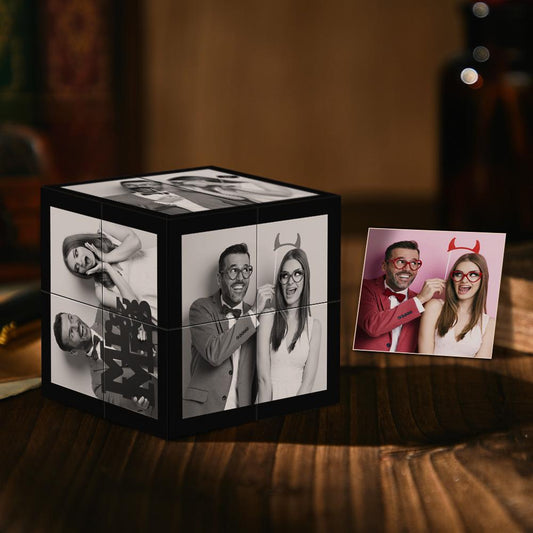 Multiphoto Black Filter Rubik's Cube Gift For Lovers On Valentine's Day