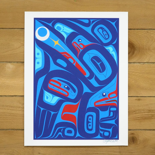 Raven Moon & Stars Giclée Print