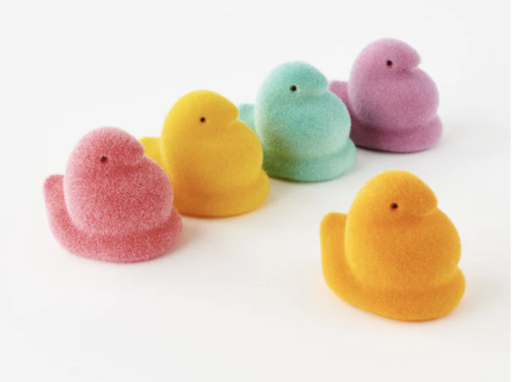Easter Flocked Peeps 6 " ( Assorted Pastel Colors )