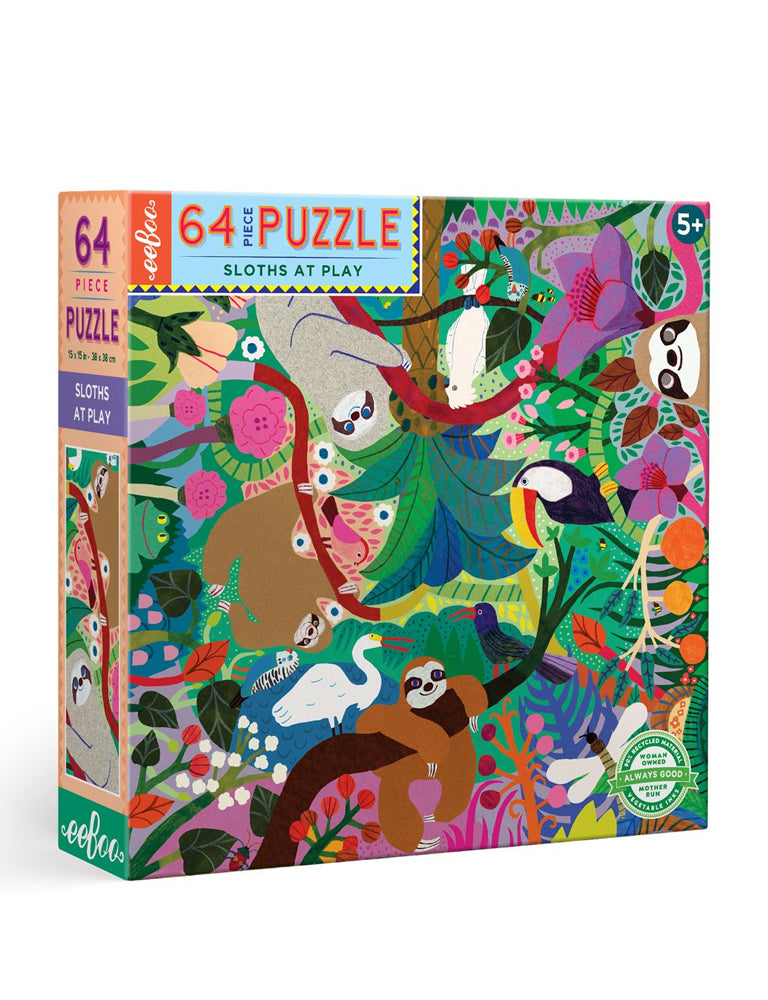 Sloths at Play 64 Piece Puzzle