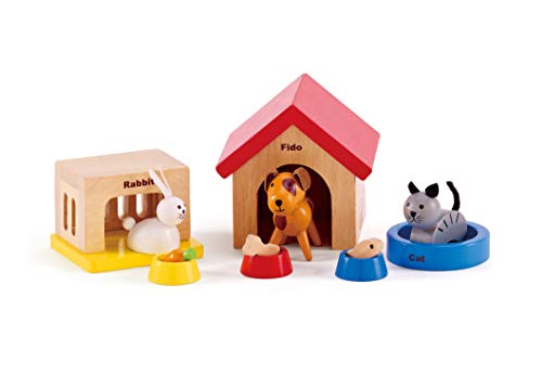 Hape Family  Pets Wooden Dollhouse Animal Set