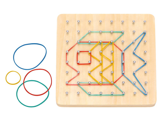 Rubber Band Wooden Geoboard - Pattern Puzzle Game