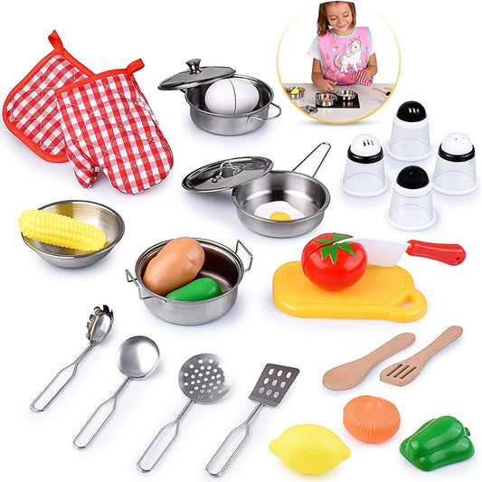 Kids Kitchen Toy Playset, Educational Kitchen Set Accessories For Girls And Boys