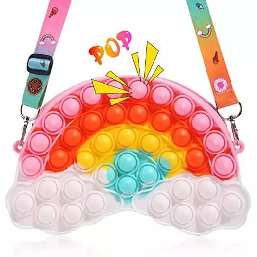 Pop Fidget Toys Rainbow Shoulder Bag