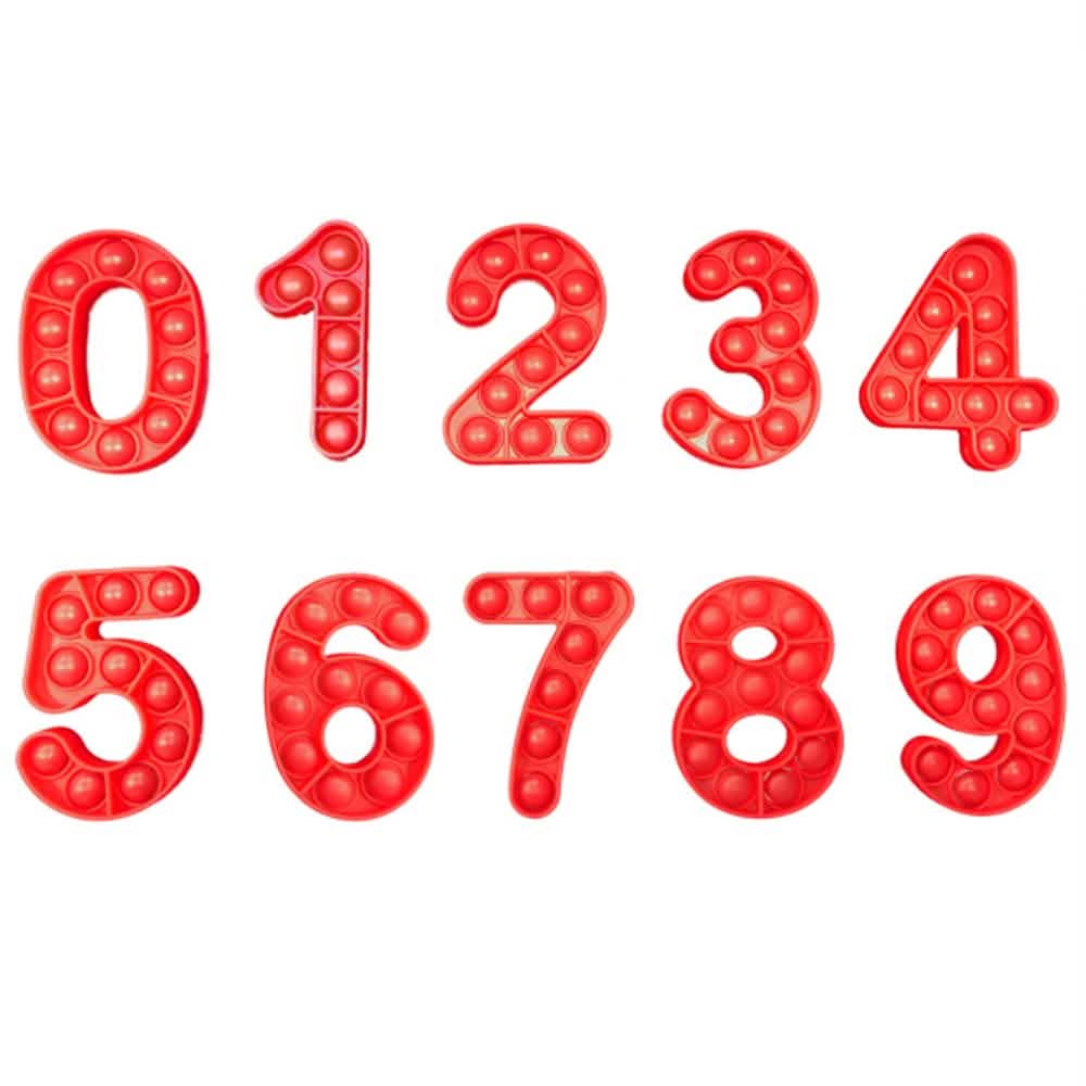 Push Pop Anti-Stress Numbers Toys & Games Red - DailySale