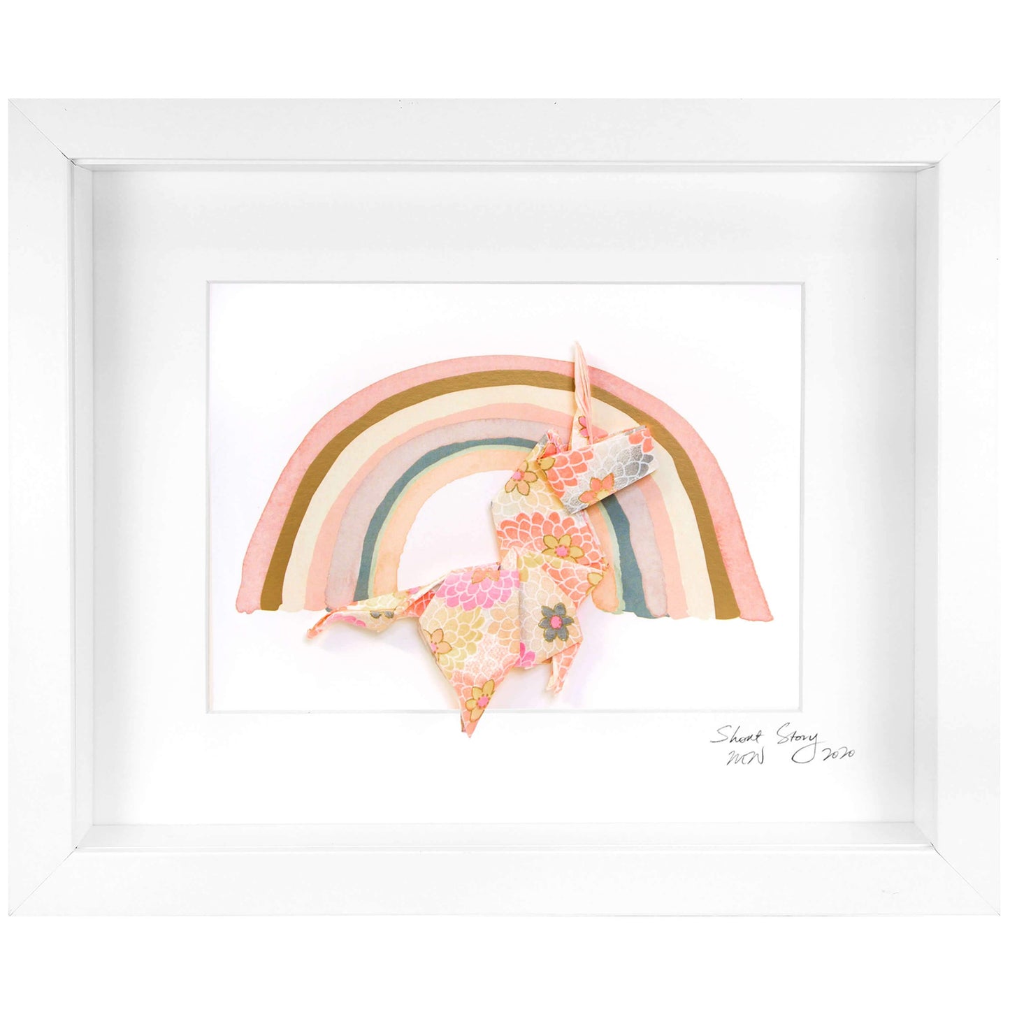 Small White Frame Unicorn Pink
